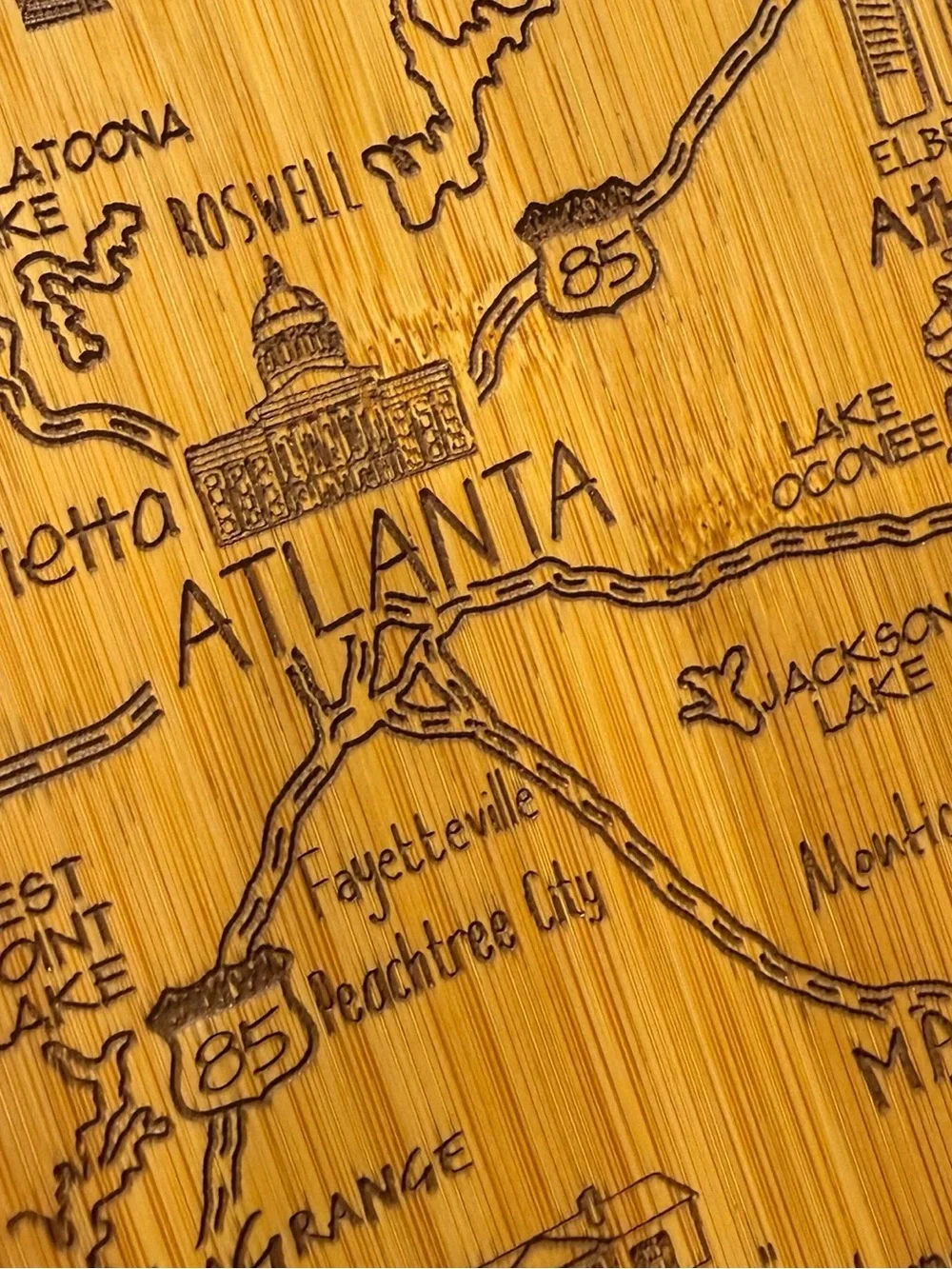 Georgia State-Shaped Wood Cutting/Serving Board Charcuterie